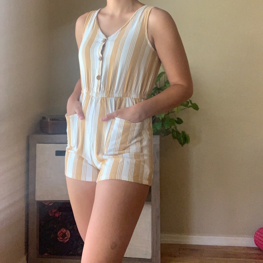 Derek Heart Striped Romper